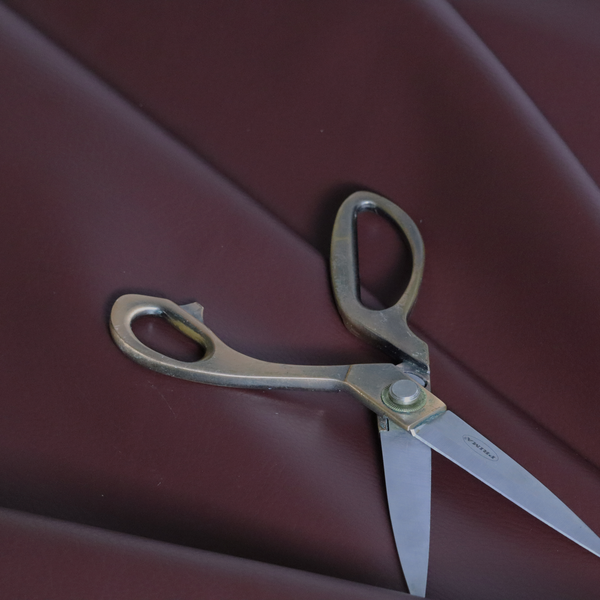 Gorizia Faux Leather Plain Grain Effect In Purple Colour Upholstery Fabric CTR-1429