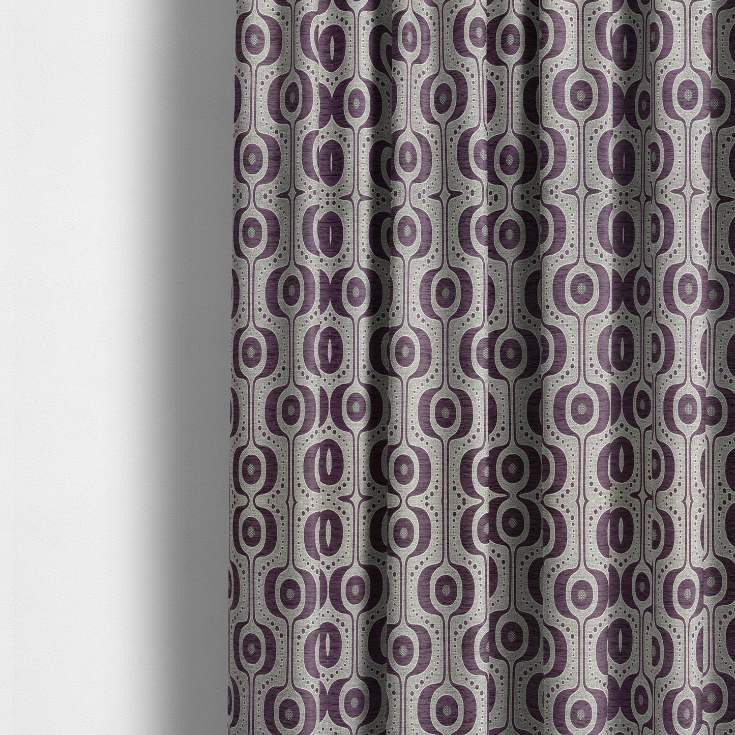 Apocalypse Geometric Pattern Fabric In Purple Colour Upholstery Fabric CTR-143 - Made To Measure Curtains