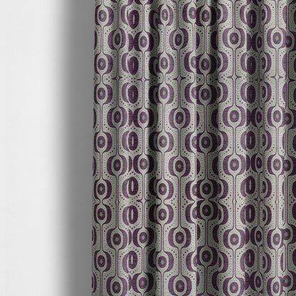 Apocalypse Geometric Pattern Fabric In Purple Colour Upholstery Fabric CTR-143 - Made To Measure Curtains