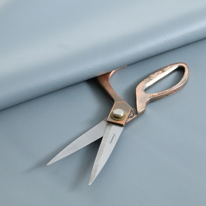 Gorizia Faux Leather Plain Grain Effect In Blue Colour Upholstery Fabric CTR-1430