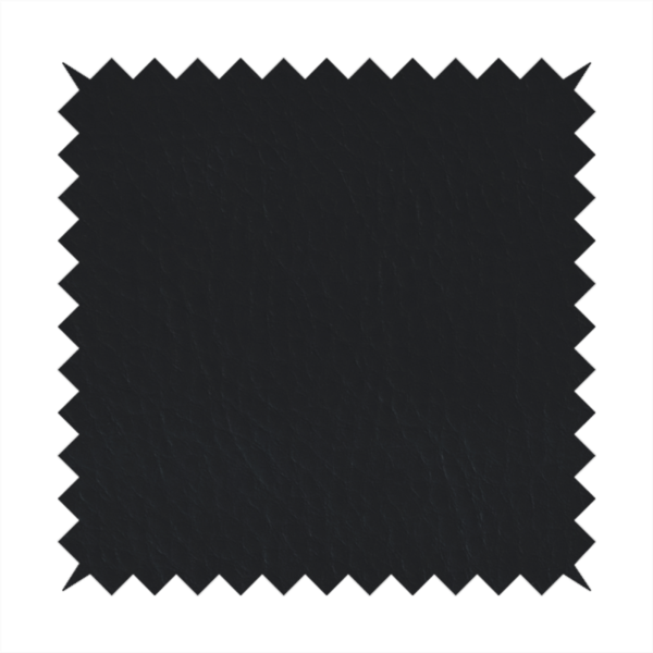 Gorizia Faux Leather Plain Grain Effect In Black Colour Upholstery Fabric CTR-1432