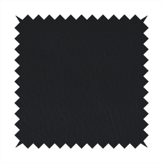 Gorizia Faux Leather Plain Grain Effect In Black Colour Upholstery Fabric CTR-1432