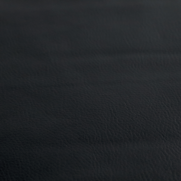 Gorizia Faux Leather Plain Grain Effect In Black Colour Upholstery Fabric CTR-1432