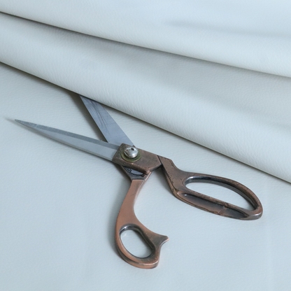 Gorizia Faux Leather Plain Grain Effect In White Colour Upholstery Fabric CTR-1433