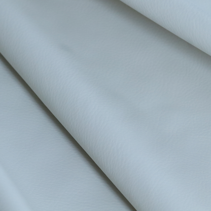 Gorizia Faux Leather Plain Grain Effect In White Colour Upholstery Fabric CTR-1433