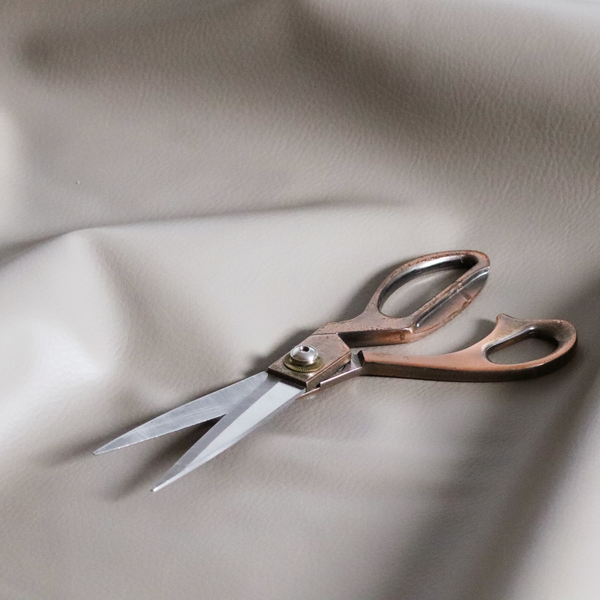 Gorizia Faux Leather Plain Grain Effect In Silver Colour Upholstery Fabric CTR-1435