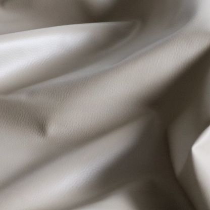 Gorizia Faux Leather Plain Grain Effect In Silver Colour Upholstery Fabric CTR-1435