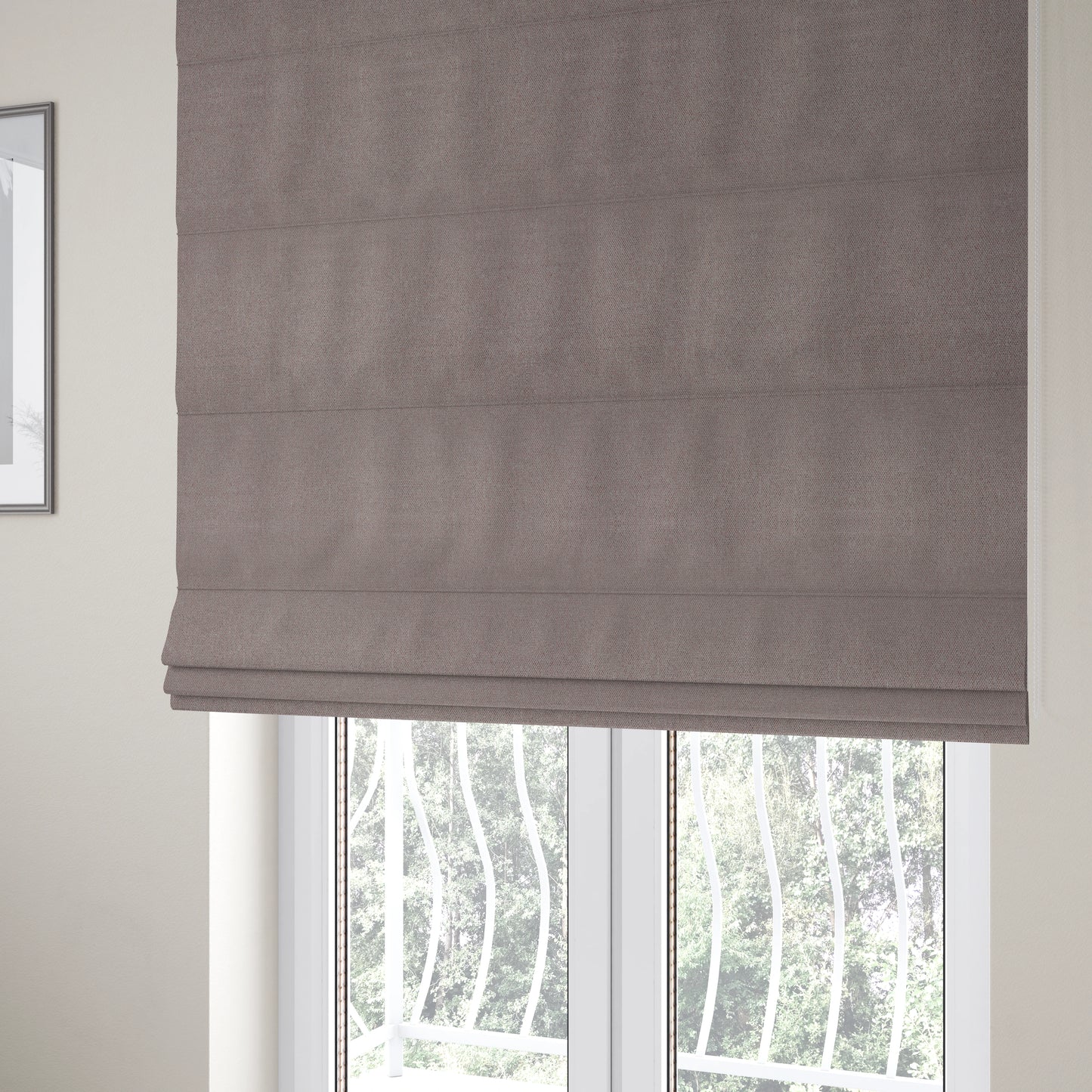 Summer Textured Weave Clean Easy Brown With Purple Upholstery Fabric CTR-1438 - Roman Blinds