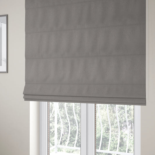 Summer Textured Weave Clean Easy Grey Upholstery Fabric CTR-1446 - Roman Blinds