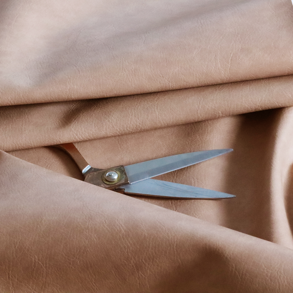 Palermo Faux Leather Aged Effect In Salmon Pink Colour Upholstery Fabric CTR-1449