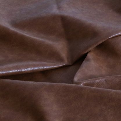 Palermo Faux Leather Aged Effect In Mocha Colour Upholstery Fabric CTR-1450