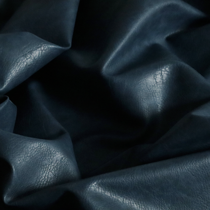 Palermo Faux Leather Aged Effect In Navy Blue Colour Upholstery Fabric CTR-1454