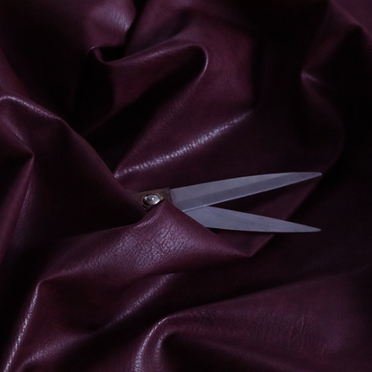 Palermo Faux Leather Aged Effect In Purple Colour Upholstery Fabric CTR-1455