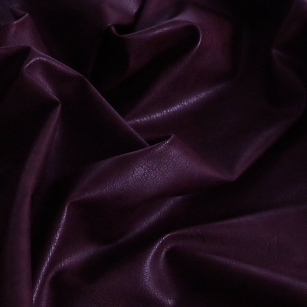 Palermo Faux Leather Aged Effect In Purple Colour Upholstery Fabric CTR-1455
