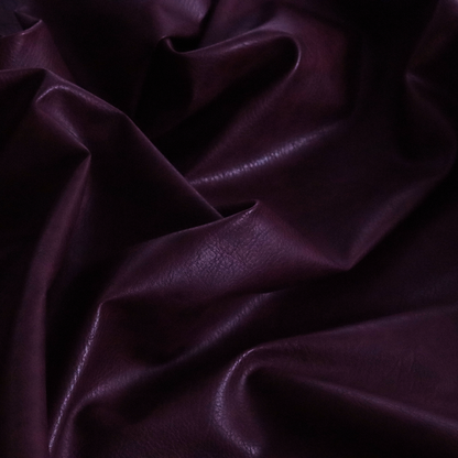 Palermo Faux Leather Aged Effect In Purple Colour Upholstery Fabric CTR-1455