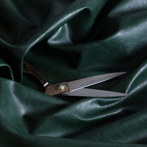 Palermo Faux Leather Aged Effect In Green Colour Upholstery Fabric CTR-1456