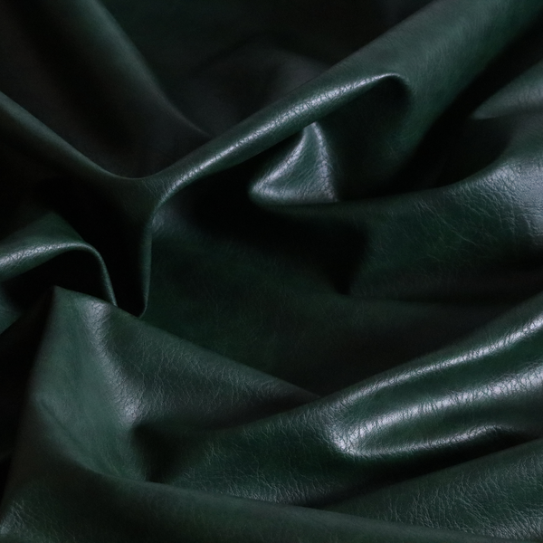 Palermo Faux Leather Aged Effect In Green Colour Upholstery Fabric CTR-1456