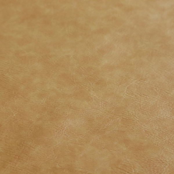 Palermo Faux Leather Aged Effect In Yellow Colour Upholstery Fabric CTR-1457