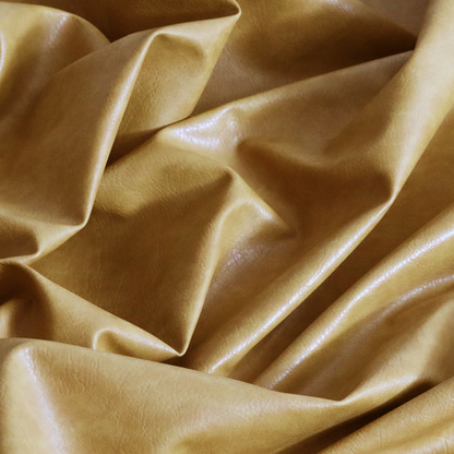 Palermo Faux Leather Aged Effect In Yellow Colour Upholstery Fabric CTR-1457