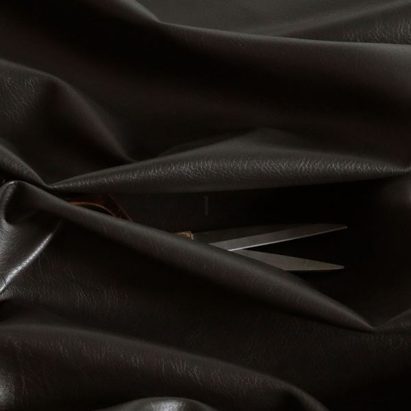 Palermo Faux Leather Aged Effect In Oak Brown Colour Upholstery Fabric CTR-1458