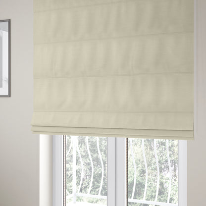 Sydney Linen Effect Chenille Plain Water Repellent Cream Upholstery Fabric CTR-1458 - Roman Blinds