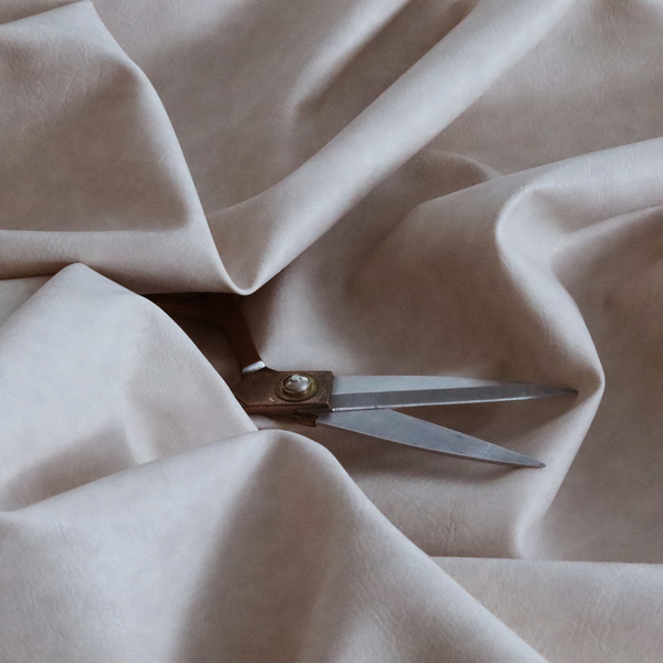 Palermo Faux Leather Aged Effect In Cream Colour Upholstery Fabric CTR-1461