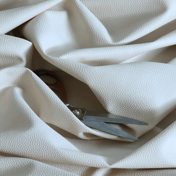 Ortona Faux Leather Malted Effect In Cream Colour Upholstery Fabric CTR-1462