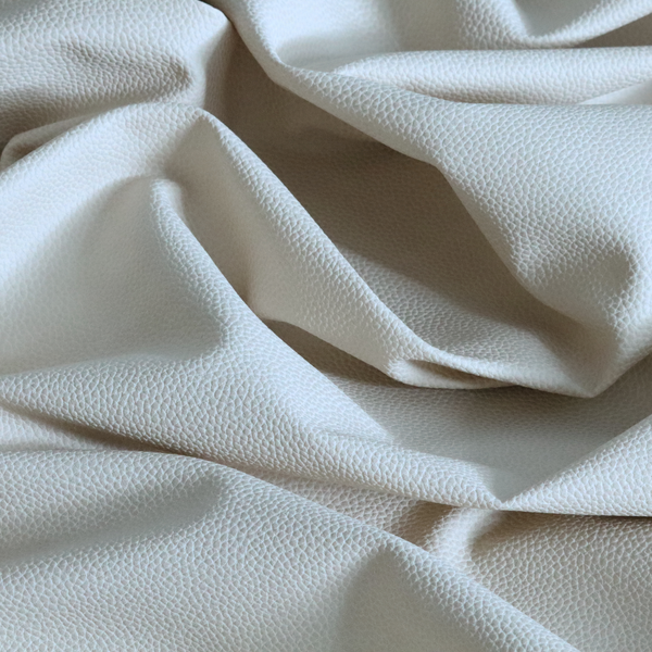 Ortona Faux Leather Malted Effect In Cream Colour Upholstery Fabric CTR-1462