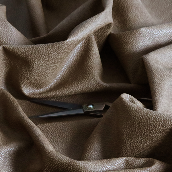 Ortona Faux Leather Malted Effect In Light Brown Colour Upholstery Fabric CTR-1463