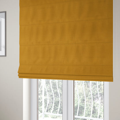 Sydney Linen Effect Chenille Plain Water Repellent Yellow Upholstery Fabric CTR-1463 - Roman Blinds