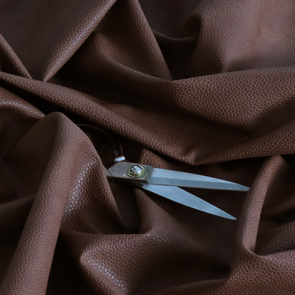 Ortona Faux Leather Malted Effect In Tan Brown Colour Upholstery Fabric CTR-1464