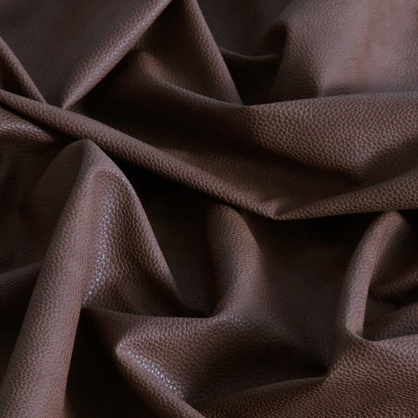 Ortona Faux Leather Malted Effect In Tan Brown Colour Upholstery Fabric CTR-1464
