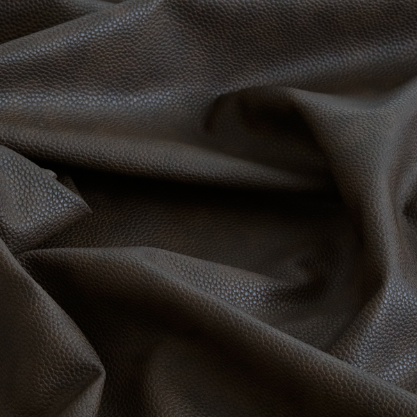 Ortona Faux Leather Malted Effect In Dark Brown Colour Upholstery Fabric CTR-1465