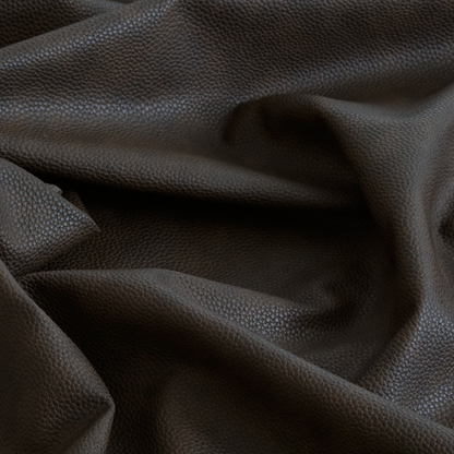 Ortona Faux Leather Malted Effect In Dark Brown Colour Upholstery Fabric CTR-1465