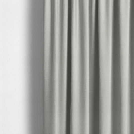 Sydney Linen Effect Chenille Plain Water Repellent Silver Upholstery Fabric CTR-1467 - Made To Measure Curtains