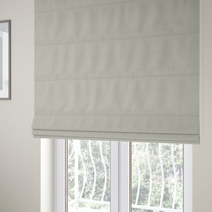 Sydney Linen Effect Chenille Plain Water Repellent Silver Upholstery Fabric CTR-1467 - Roman Blinds