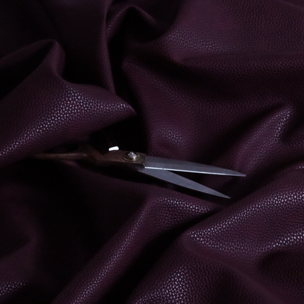 Ortona Faux Leather Malted Effect In Purple Colour Upholstery Fabric CTR-1468