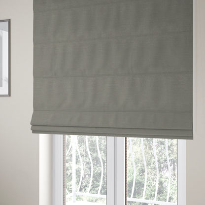 Sydney Linen Effect Chenille Plain Water Repellent Grey Upholstery Fabric CTR-1468 - Roman Blinds