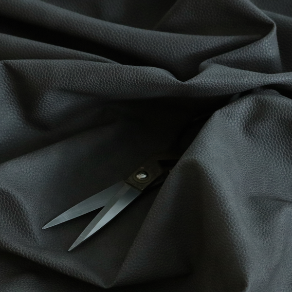 Ortona Faux Leather Malted Effect In Grey Colour Upholstery Fabric CTR-1469