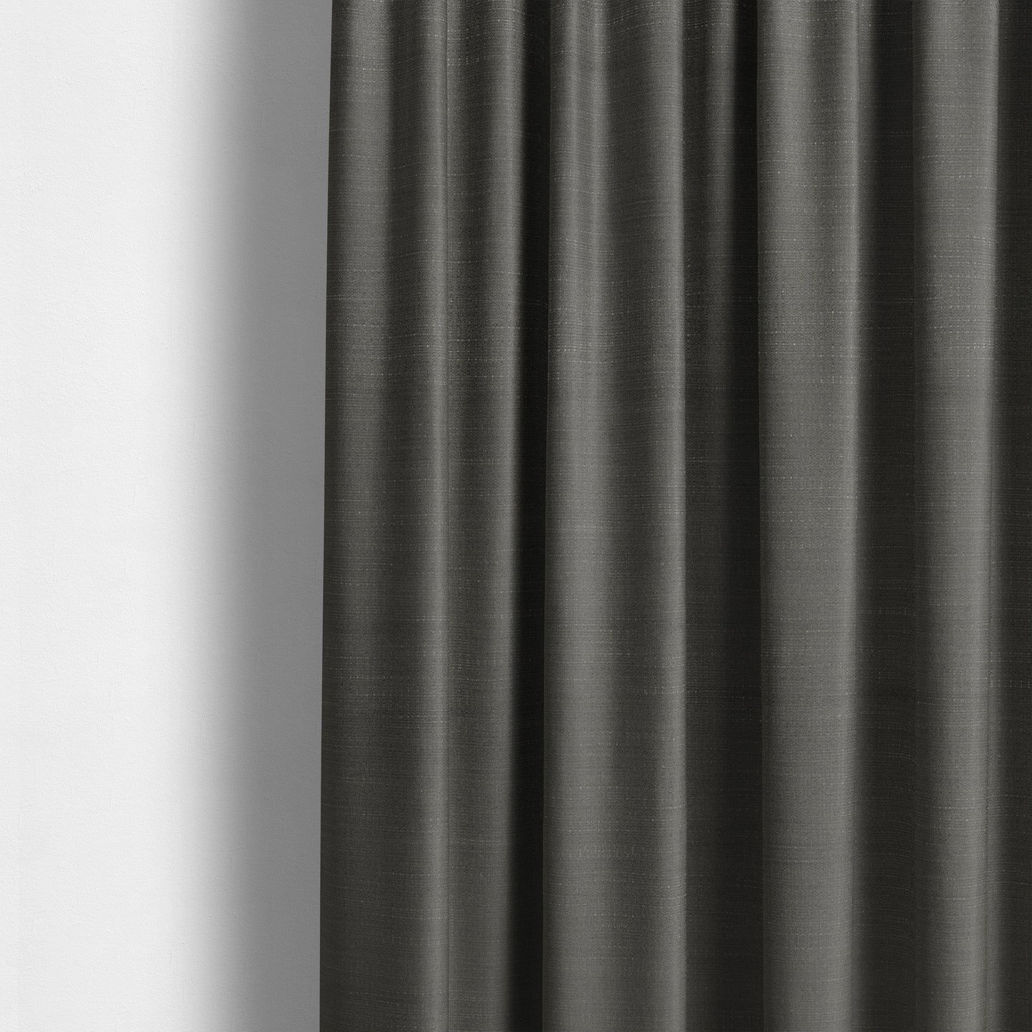 Sydney Linen Effect Chenille Plain Water Repellent Black Upholstery Fabric CTR-1469 - Made To Measure Curtains