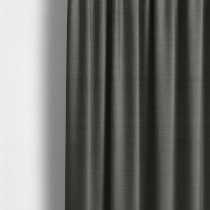 Sydney Linen Effect Chenille Plain Water Repellent Black Upholstery Fabric CTR-1469 - Made To Measure Curtains