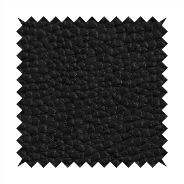 Ortona Faux Leather Malted Effect In Black Colour Upholstery Fabric CTR-1470