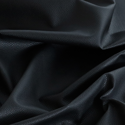 Ortona Faux Leather Malted Effect In Black Colour Upholstery Fabric CTR-1470
