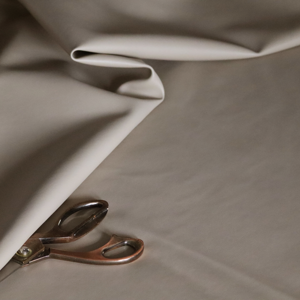 Sulmona Faux Leather Smooth Effect In Beige Colour Upholstery Fabric CTR-1471