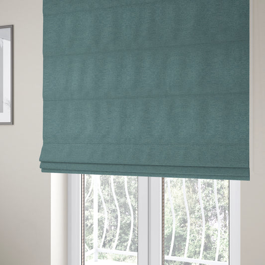 Boston Flat Weave Teal Recycled Upholstery Fabric CTR-1472 - Roman Blinds