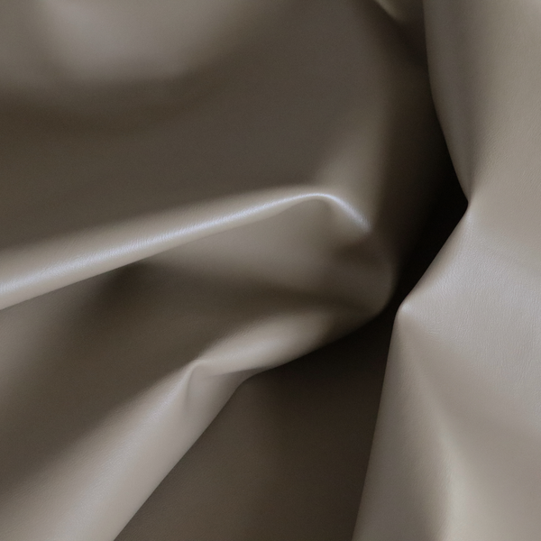 Sulmona Faux Leather Smooth Effect In Mocha Brown Colour Upholstery Fabric CTR-1473