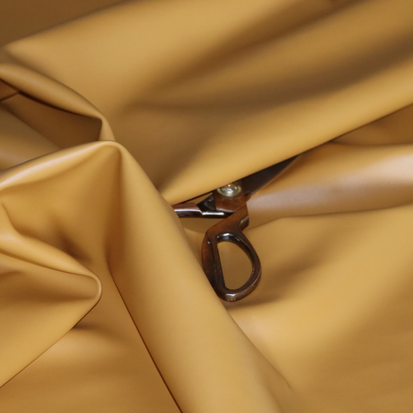 Sulmona Faux Leather Smooth Effect In Yellow Colour Upholstery Fabric CTR-1474