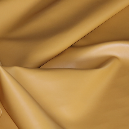 Sulmona Faux Leather Smooth Effect In Yellow Colour Upholstery Fabric CTR-1474