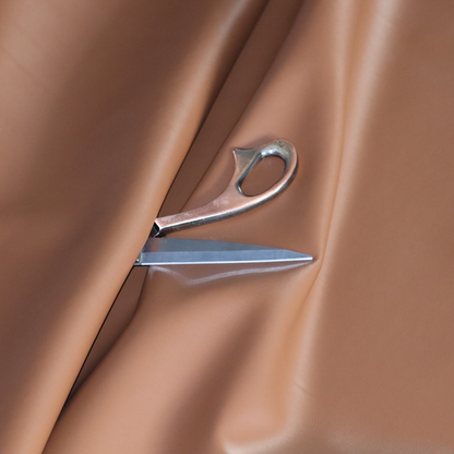 Sulmona Faux Leather Smooth Effect In Tan Brown Colour Upholstery Fabric CTR-1475