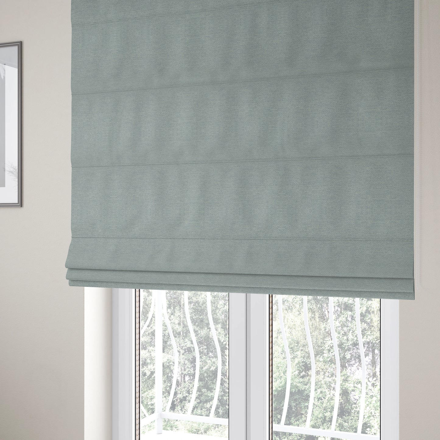 Boston Flat Weave Sky Blue Recycled Upholstery Fabric CTR-1475 - Roman Blinds